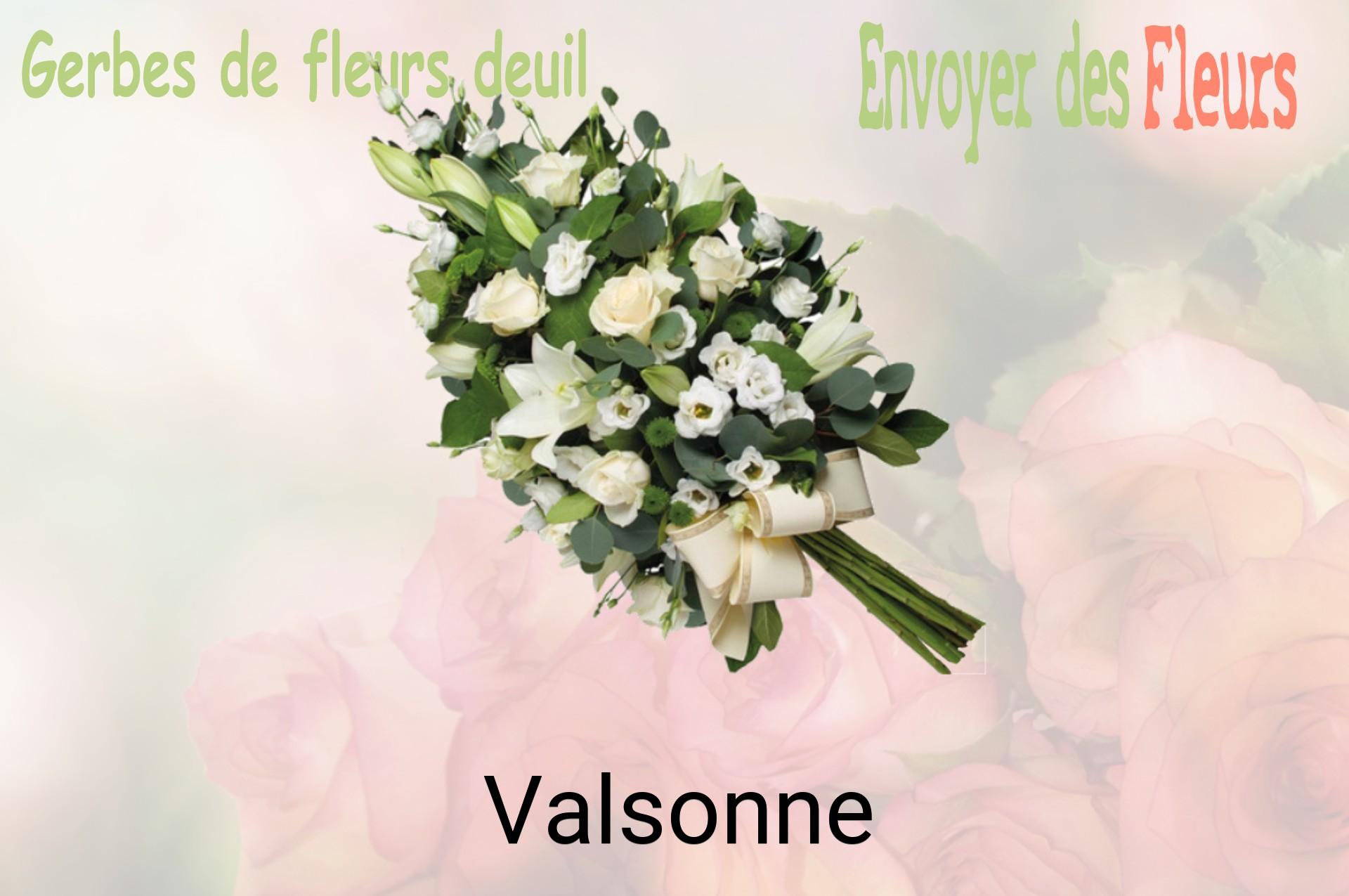 Gerbe de fleurs de deuil livrée à Valsonne